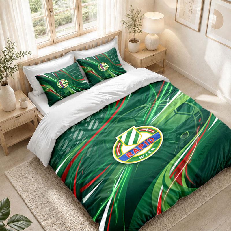 Bedding Set 1 Duvet Cover 2 Pillowcases Rapid Wien FC Print Bedroom Home Decoration