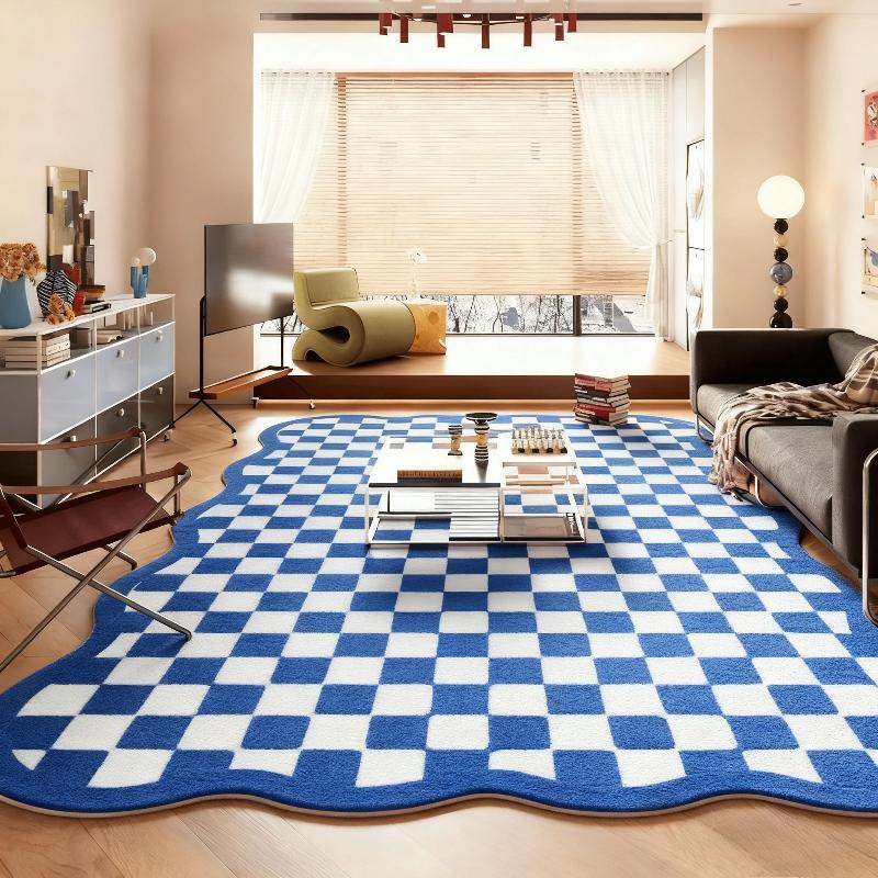 Retro Checkerboard Bedroom Decor Carpet Light