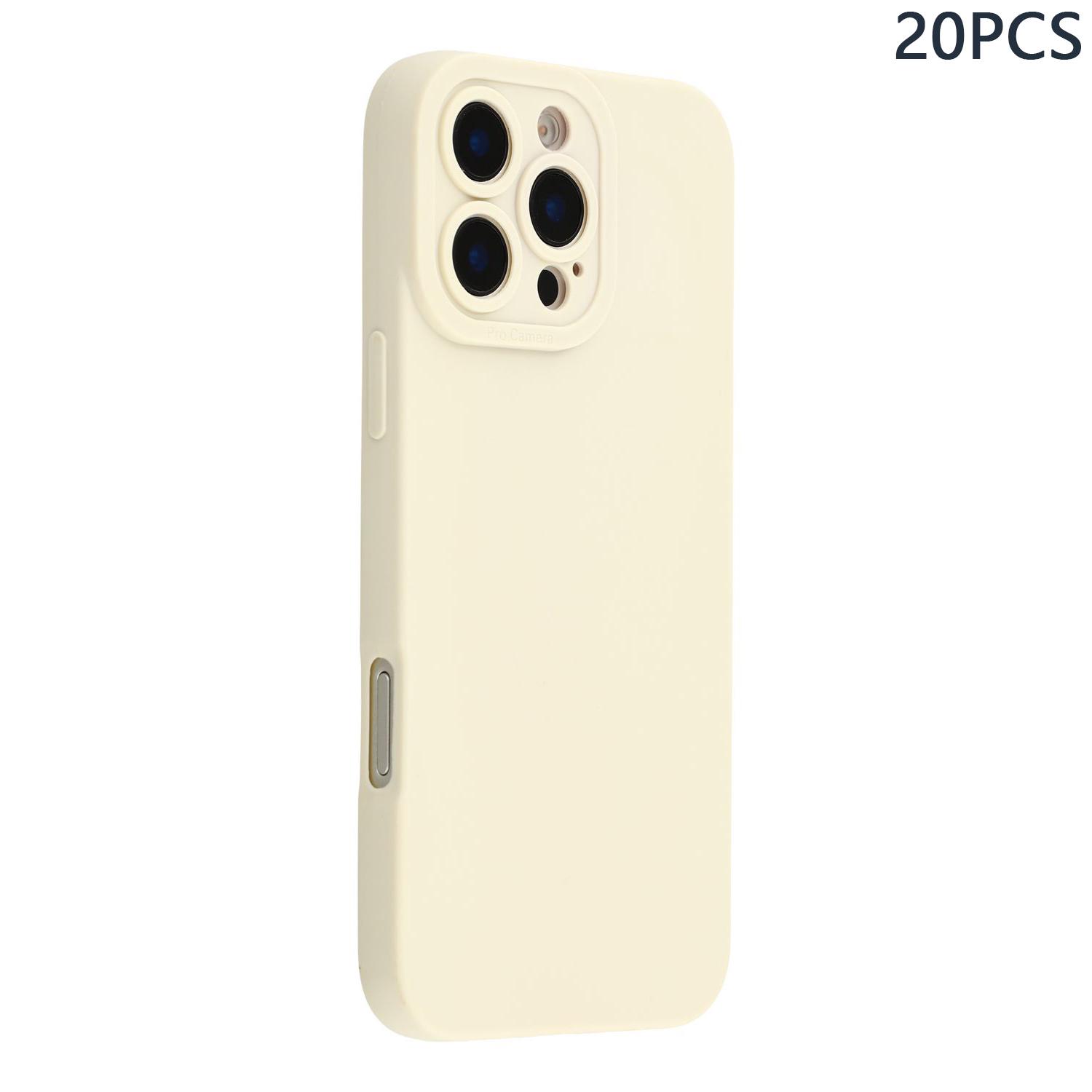 

Bulk Purchasing 20Pcs For iPhone 16 Pro Max Case Precise Cutouts 1.3mm TPU Matte Phone Cover Ivory White