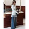 New Autumn And Winter High-End Slim-Fit Lace Patchwork Blazer With A Stylish And Sophisticated Design