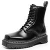 Weiße Linie High-Top 1460 Arbeitsstiefel Damen Schnürung Hartleder Offene Kante Perlen Kurzstiefel Lederstiefel Quadratische Spitze Lokomotive Schuhe