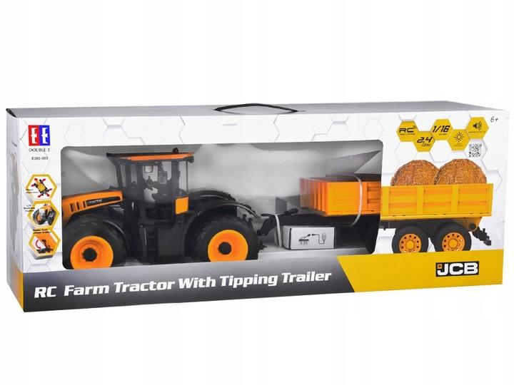 Jcb Traktor Z Przyczepą Sterowany Na Pilota Kipruje Double E 1:16 Rc0670