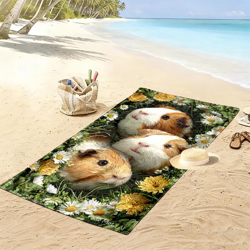 Guinea Pigs Print Beach Towel, Large Soft Quick Dry Towel for Beach Camping Swimming