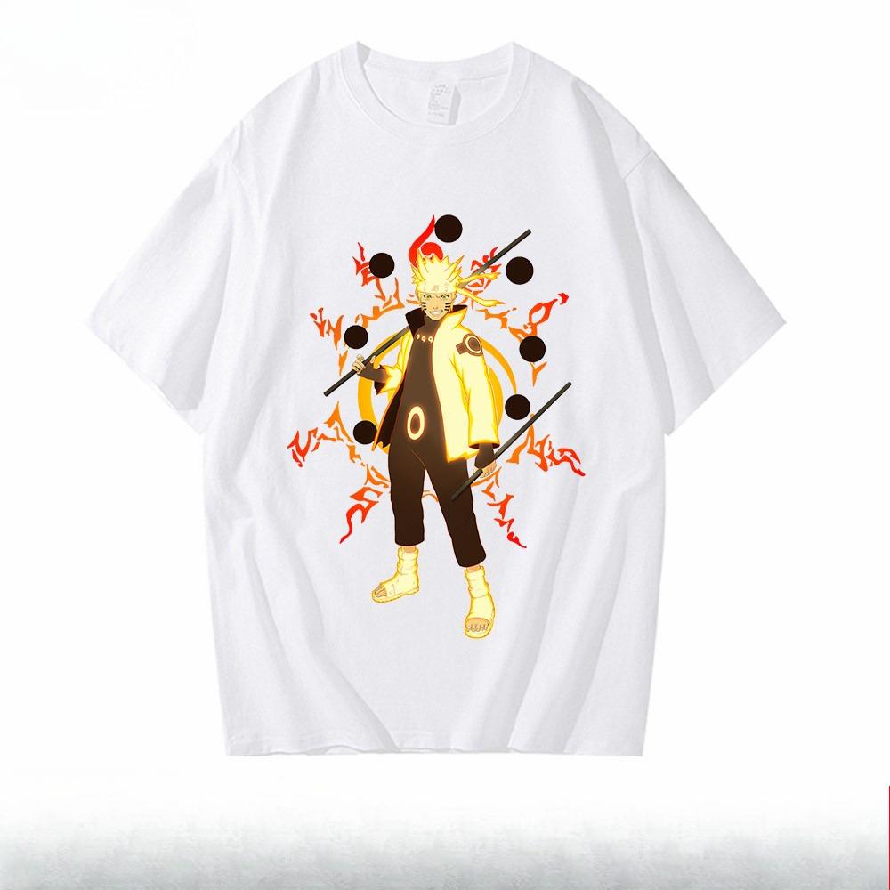 Trendy Brand Naruto Childrens Tshirt Summer New Anime Peripheral Printed Parentchild Outfit Pure Cotton Fashionable Tshirt