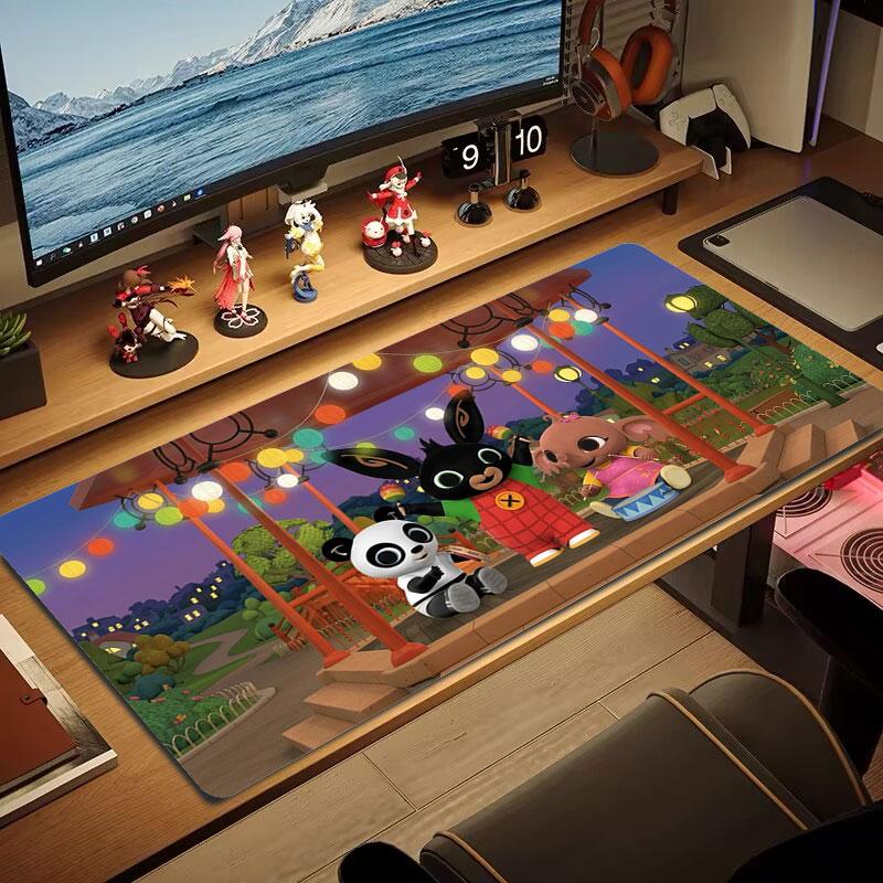 Bing Large Size Mouse Pad Large Gaming Table Cushion Non-slip Laptop Tablet Big Mousepad XXL Mat Mini PC Playmat With Lock edge