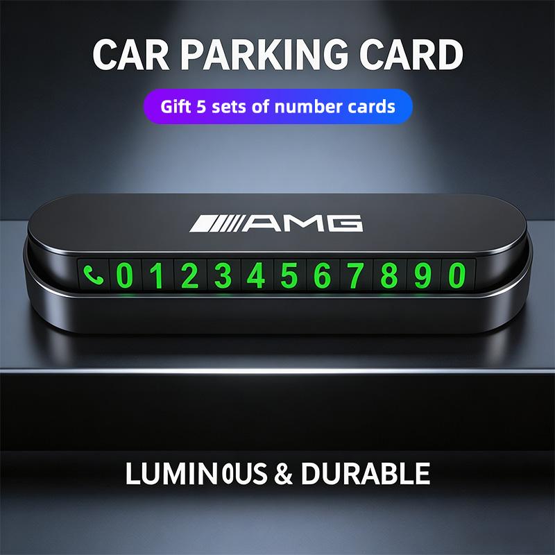 Luminous Temporary Car Parking Card Phone Number Plate Tire Valve Cap For Mercedes Benz AMG W223 W213 W206 W464 W247 W167 W166