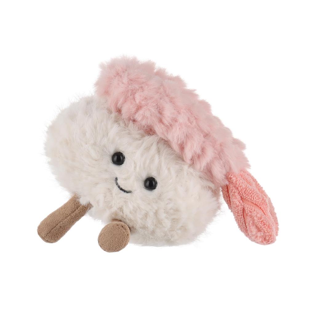 Sushi de Camarão de Cordeiro Damasco Pelúcia Macio e Fofo Sushi de Camarão para Meninos e Brinquedo de 8cm, Fofo, Meninas,