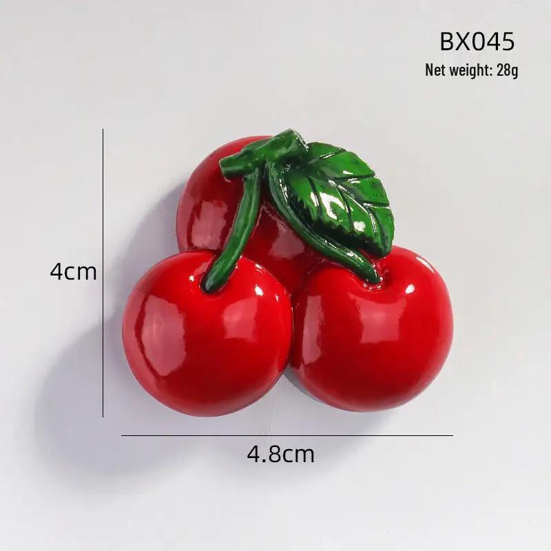2024 3D Fruit Refrigerator Magnet: Creative Resin Decor & Cute Food Toy