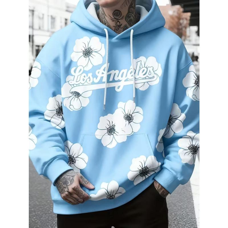 Men's Hooded Sweatshirt Printed with Argentina Flag Trendy Pattern
