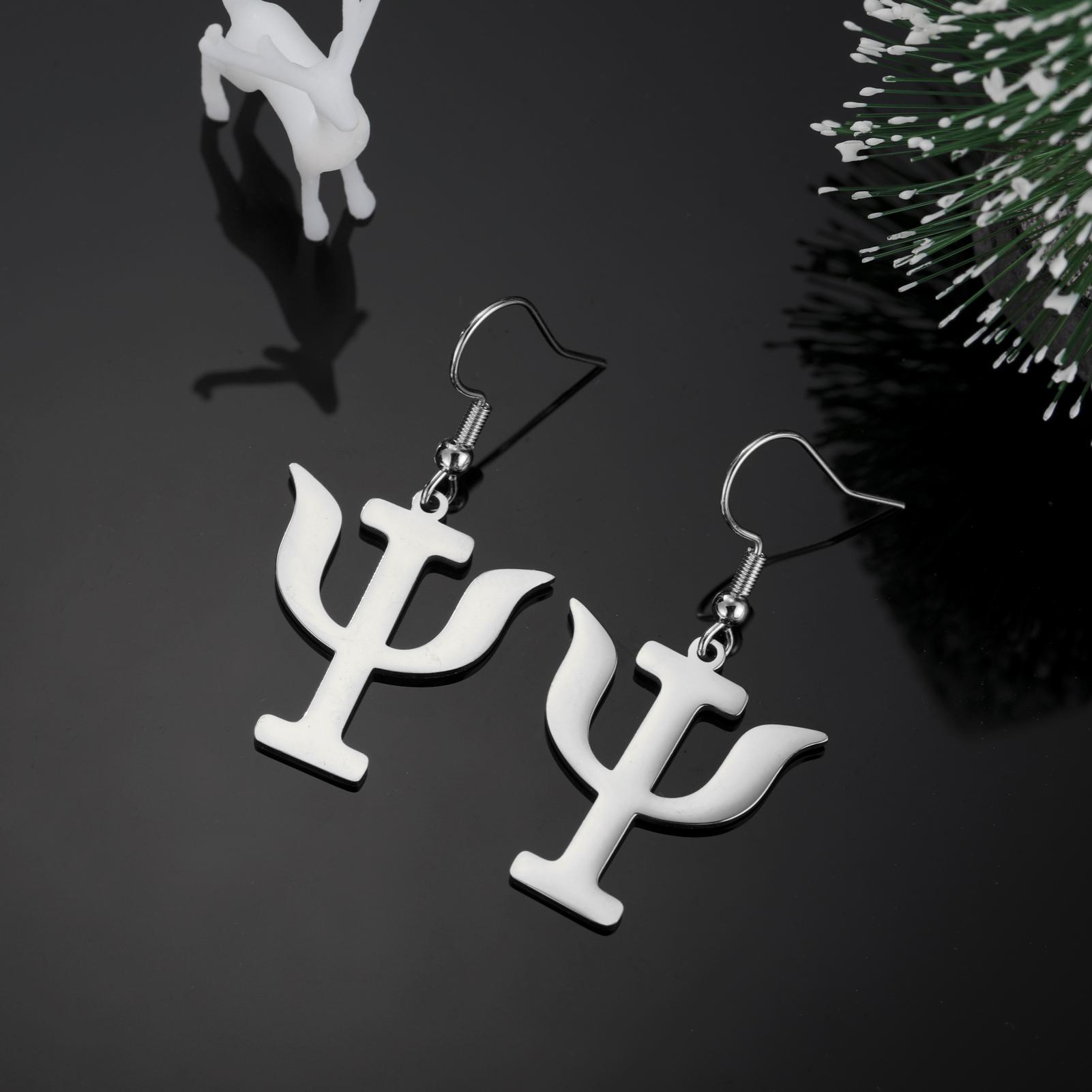 

LIKGREAT PSI Symbol Earrings for Women Simple Psychology Minimalism Stainless Steel Jewelry Psychologist Valentine s Day Gifts