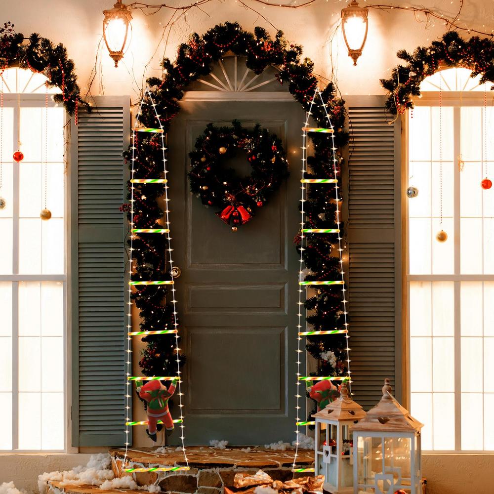 Christmas LED Ladder Lights LED Climbing Santa Claus Christmas Ladder Lights Detachable Ladder Tree Light String Lights