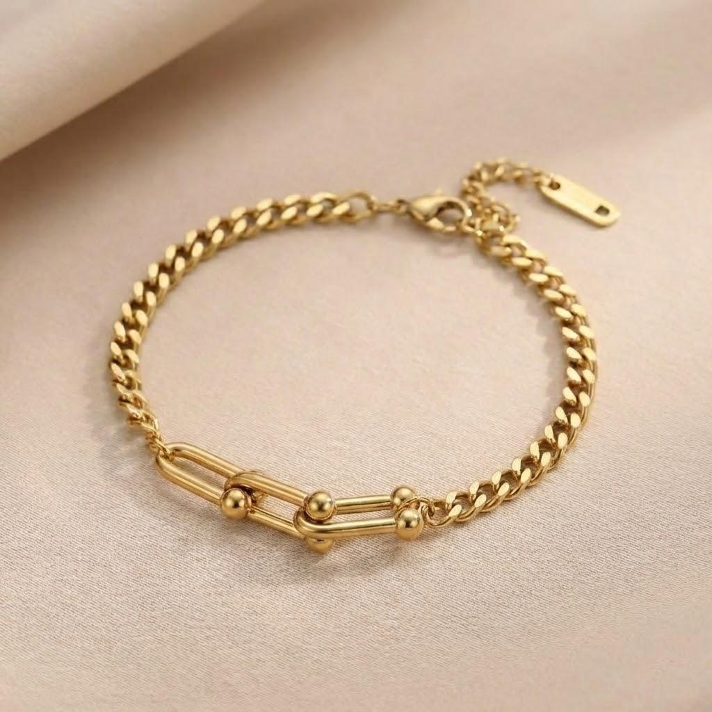 

Hip Hop Cuban Chain Gold Lock Adjustable Bracelet for Women Men Vintage Handmade Hasp Party Jewelry Gift золотой