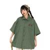 Japanese-Style Retro Women's Striped Casual Short-Sleeve Shirt