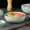 Retro Melamine Wonton & Rice Soup Bowl - Japanese & Korean Style, Imitation Porcelain, Perfect for Restaurant Noodles or Congee