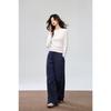 Combed Cotton Solid Simple Round Neck Long Sleeve Women T Shirt Basic Top
