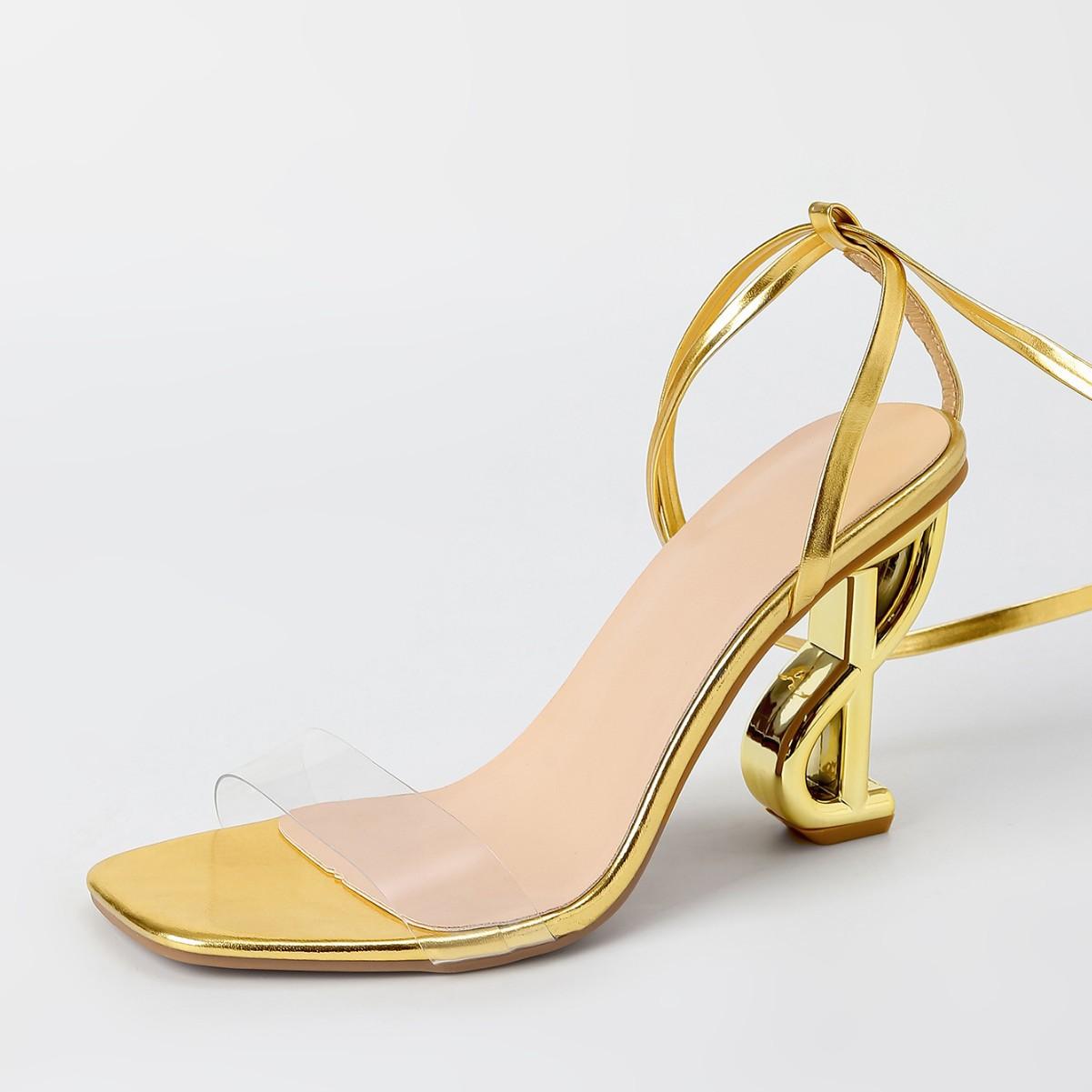 

Летние туфли на высоком каблуке 2025 летний новый стиль квадратный носок открытый носок 8-каблук высокий каблук с сандалиями 42