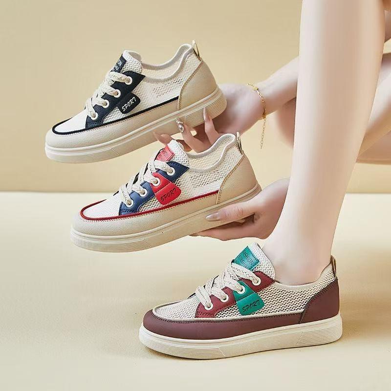 Spring and summer mesh shoes soft-soled non-slip sports board shoes trendy new women's shoes versatile mesh breathable casual shoes