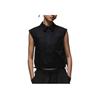 Poolside SS25 Casual Comfortable Simple Versatile Sleeveless Shirt Women Tops Black HJ0056-010