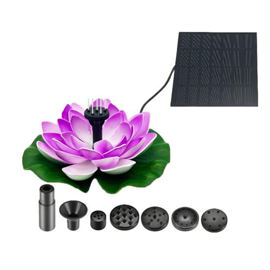 

Lotus Solar Fountain Floating Lotus Bird Bath Fountain Solar Powered Fountain with Interchangeable Nozzles for Garden Pond Patio Yard Decor фіолетовий
