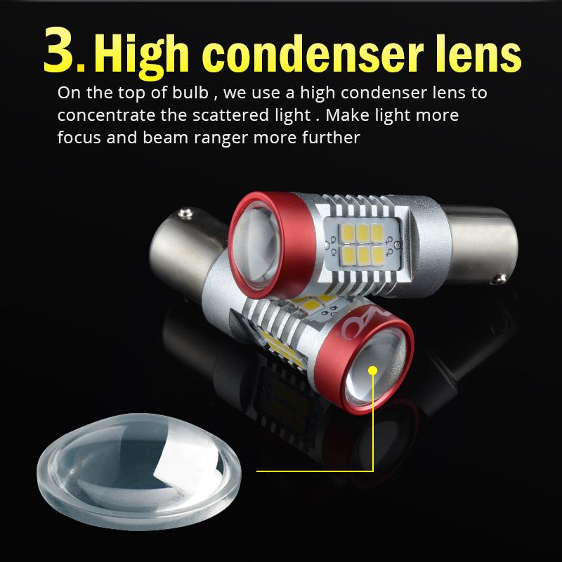 NAO P21W LED 1156 PY21W BA15S T20 W21/5W W5W T10 7443 For LADA DRL P21/5W 1300LM Car Lights Bulb 7440 BAY15D W21W 1157 Red White Dome Lights 6