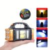 Portable Powerful USB Charging Flashlight Solar LED Light 4 Gear Mode Lighting for Outdoor Camping Tourism Climbing and Hiking