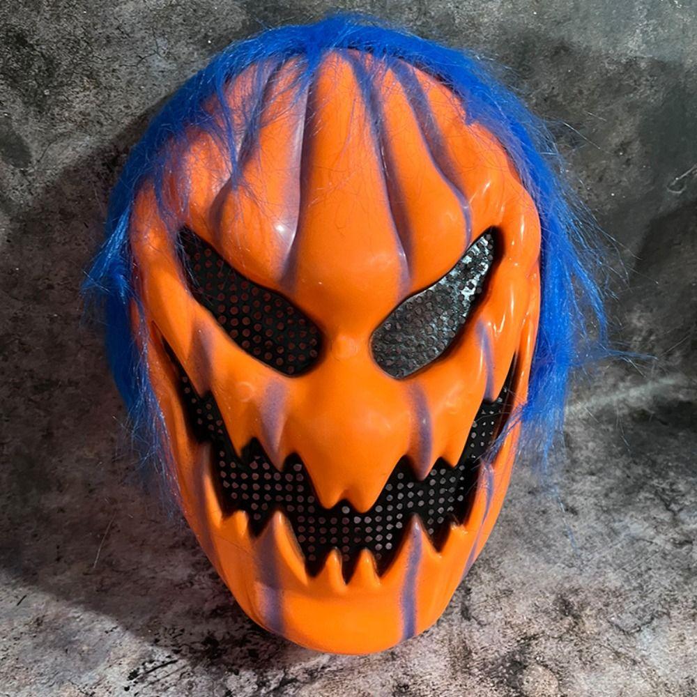 Orange Halloween Pumpkin Mask Creativity Pumpkin Full Face Mask Halloween Cosplay Mask Unisex