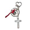 Cute Alloy Peach Heart Buckle Keyring Small Fresh Love Flame Crossed Butterflies Pendant Keyholder Bag Pendant for Women