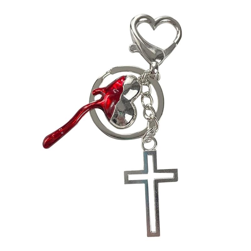 

Cute Alloy Peach Heart Buckle Keyring Small Fresh Love Flame Crossed Butterflies Pendant Keyholder Bag Pendant for Women 1