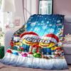 Kawaii (Minions) Cartoon Blanket with Big Eyes, Soft and Comfortable Flannel Blanket Suitable for Travel and Home Use.