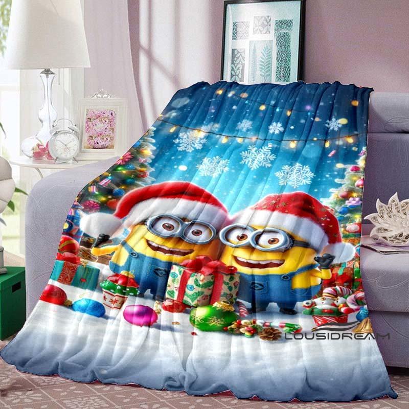 Kawaii (Minions) Cartoon Blanket with Big Eyes, Soft and Comfortable Flannel Blanket Suitable for Travel and Home Use.