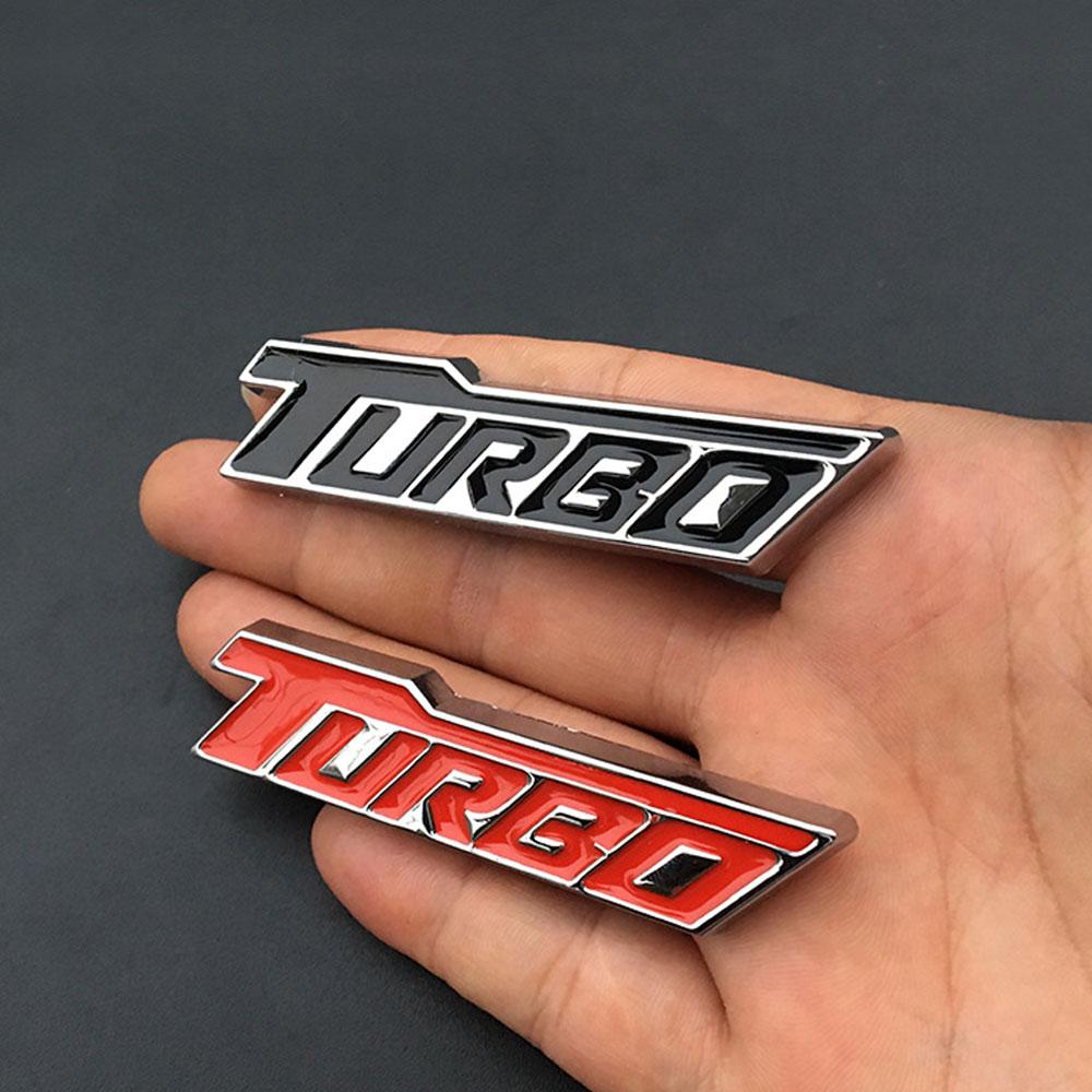 1 Stück 3D METALL Emblem TURBO Autoaufkleber Kühlergrill Heckklappe Badge Auto Karosserie Dekor Aufkleber Abziehbild Auto Außen Zubehör