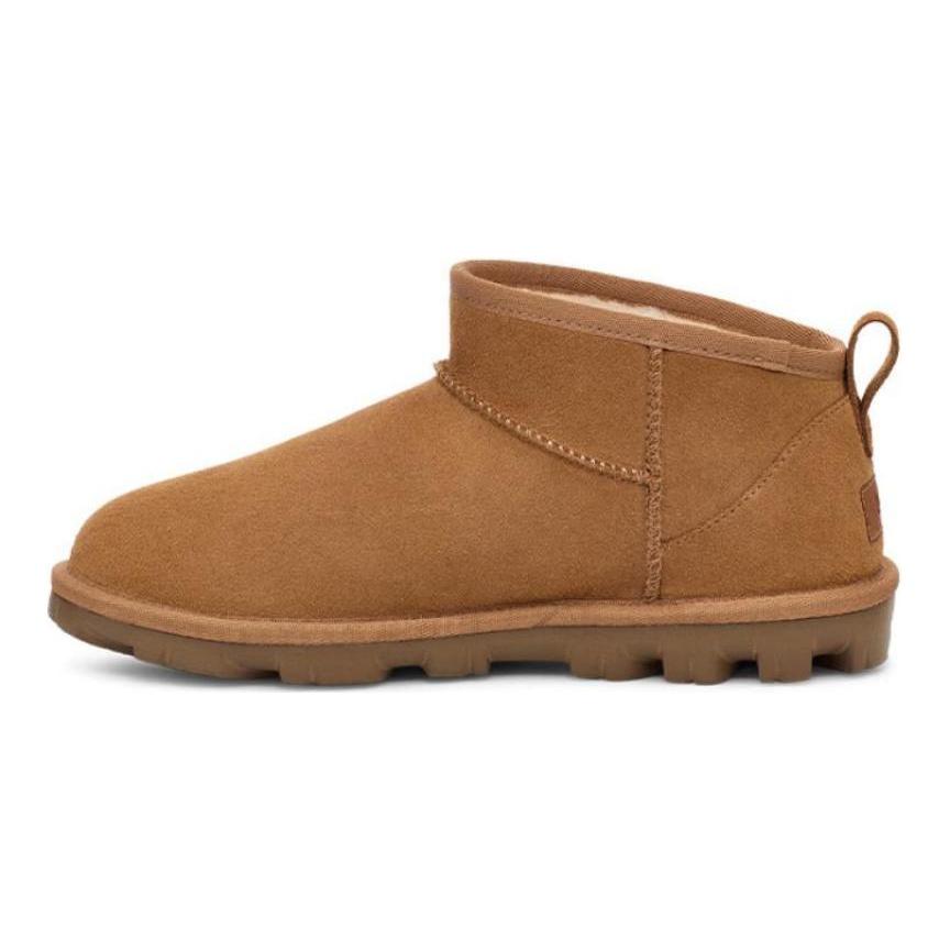 UGG Essential Cow Split Leather Thermal Slip Resistant Short Snow Boots Unisex Brown Sneakers 1166732-CHE