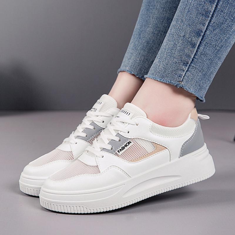 Pantofi de bord la modă respirabili 2024 Vară Nou Mesh Subțire Casual Talpă groasă Versatil Sport Vulcanizați Zapatos De Mujer pentru femei
