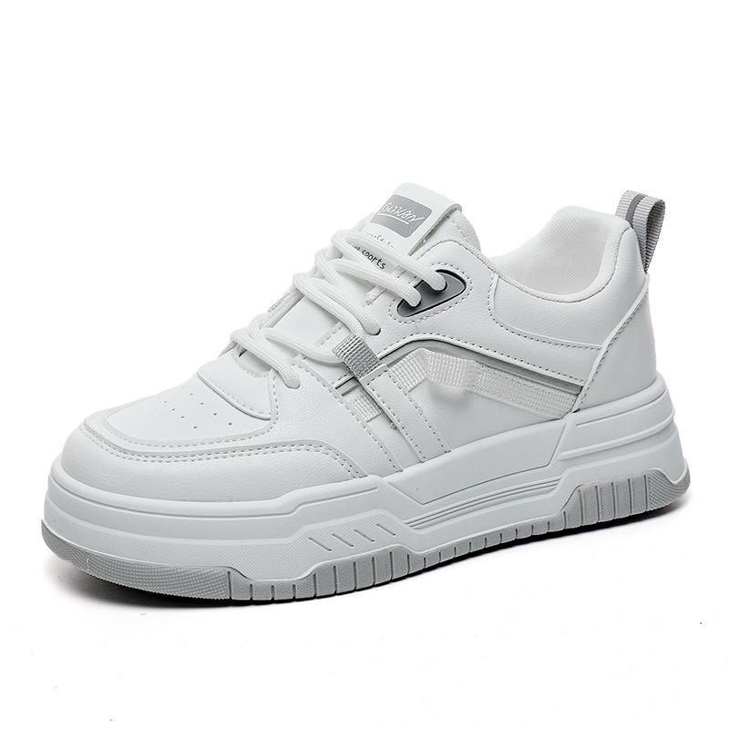 W5110 Nye Vår og Sommer Casual Platform Høydeøkende Damesko Brettsko Allsidig Rund Tå Slitesterk Fargeblokk Trend