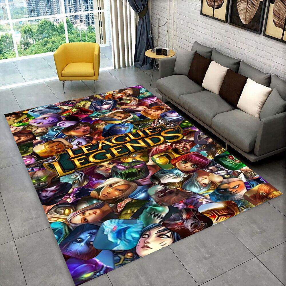 3D LOL League of Legends Jinx Game Gift Carpet Rug for Living Room Bedroom Home Sofa Decoration,kids Play Non-slip Floor Mat