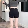 Women's High-Waisted Black Hot Pants - Summer 2024 Versatile Style