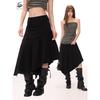 Shiyiyue Black Irregular Double-Layer Hem High Waist Skirt Women's Summer Split Trousers Cover A Word Groups