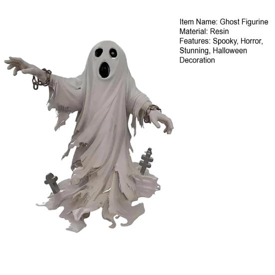 Yousheng Halloween Ghost Figurine, Spooky Scream Face Ghost Resin Statue for Indoor Shelf, Tabletop Centerpiece, Home Office