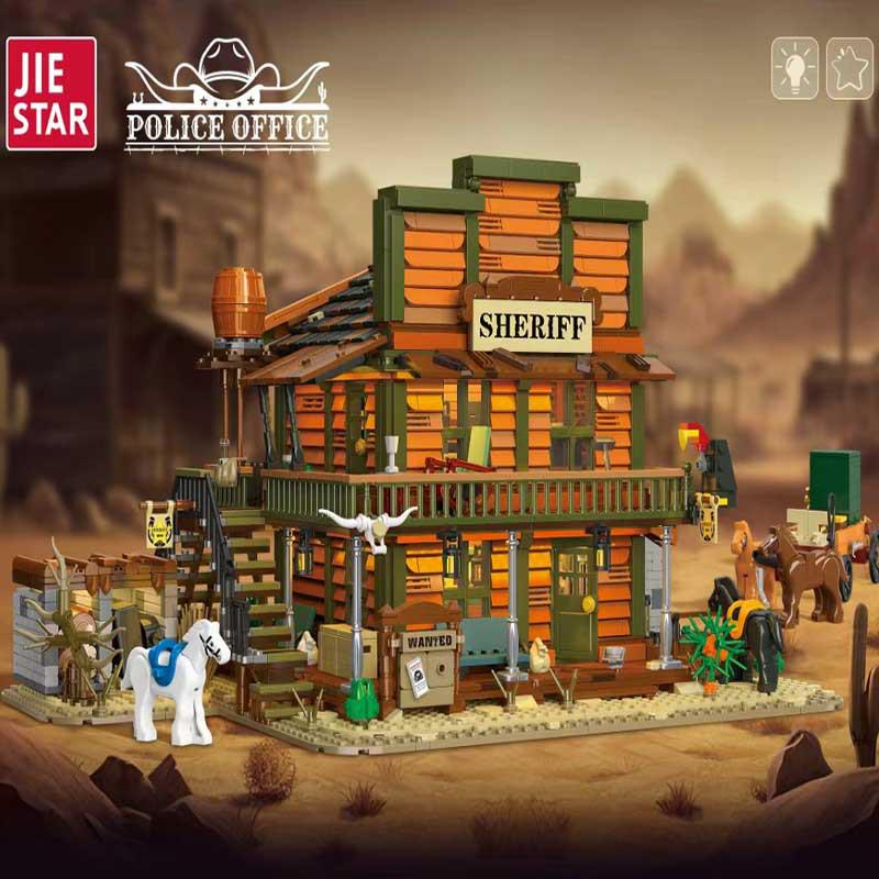 Jie Xing Police Chief s Office Building Blocks - Street Scene Architecture Educational Model Display 43x30x25 cm