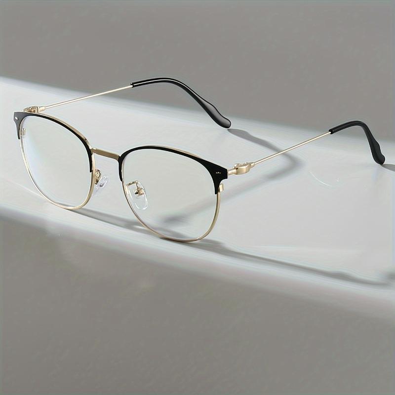 

Ladies Ultra Light Anti Blue Light Glasses Simple Square Frame Metal Hinge Design, Suitable for Digital Screens and Casual Wear золотой