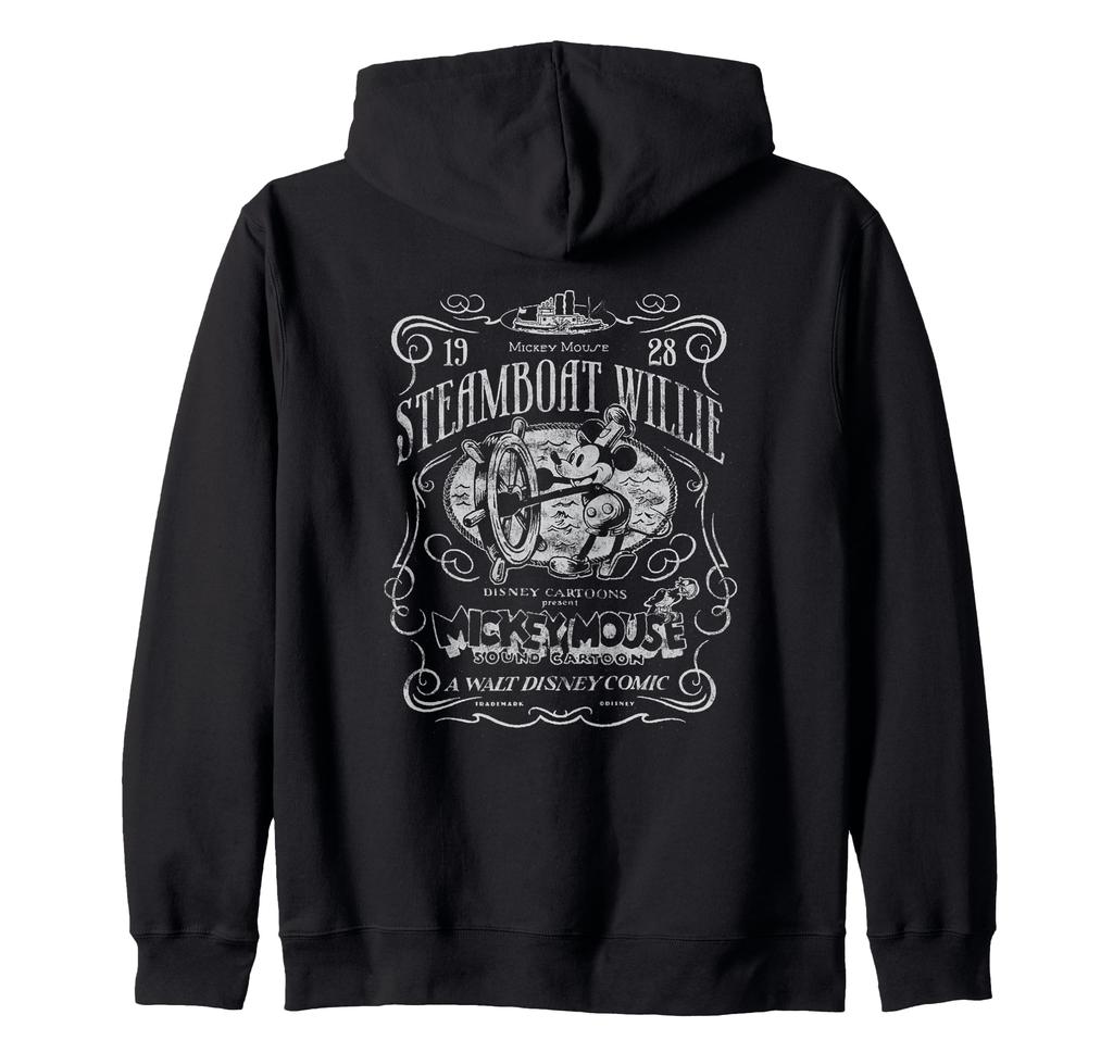 Disney 100 Mickey Mouse Steamboat Willie Poster Homage D100 Zip Hoodie