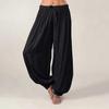Pantaloni Harem da donna taglie forti Pantaloni lunghi casual Pantaloni da yoga larghi larghi tinta unita Pantaloni da donna in cotone e lino per il tempo libero