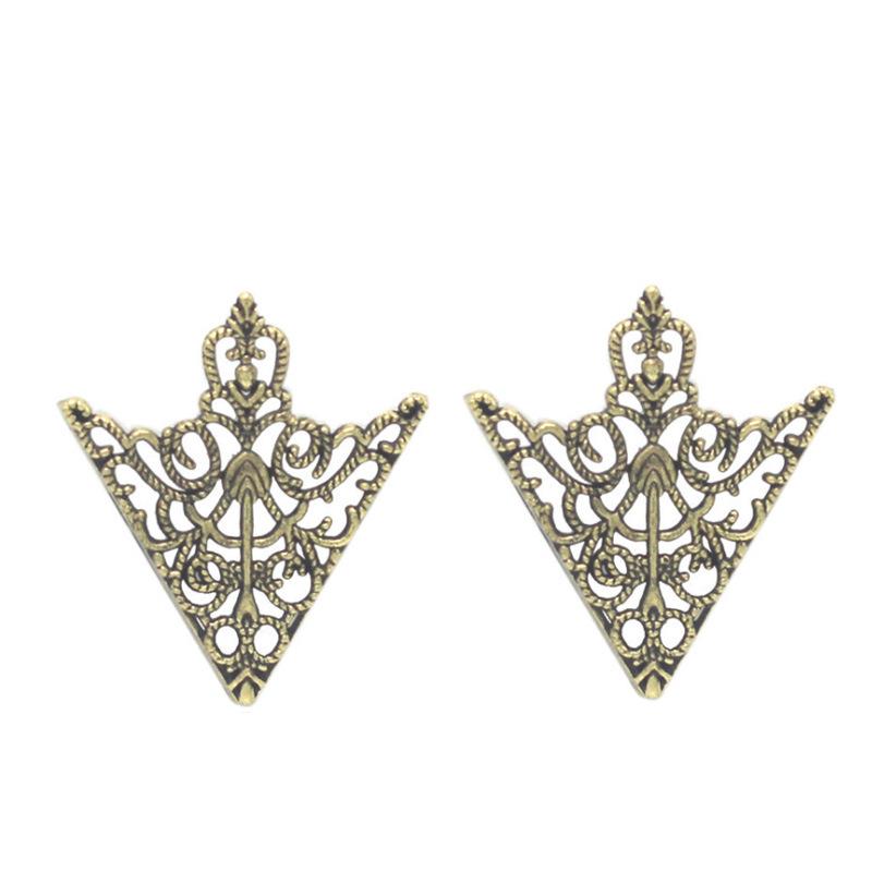 2pcs/Set Unisex Fashionable Vintage V-Shaped Hollow Out Shirt Collar Clip Pin Brooch, Suitable For Daily And Party Wear