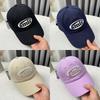 Peaked Hat Red Baseball Cap Amis Letter Pattern Soft Top Adjustable Breathable