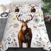 Plants Reindeer Pattern 3D Printed Duvet Cover Soft Comfortable Rustic Style Bedding Set Wildlife Theme Quilt Cover Pillowcases