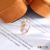 Light Luxury Natural Spar Inlaid Ring Women's S925 Sterling Silver Ins Wind Adjustable Ring Fashion Jewelry Gift
