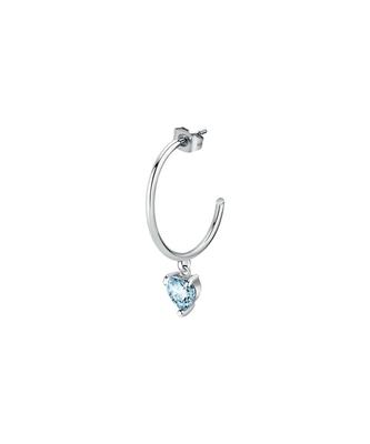 Einzelne Stahl-Ohrringe mit hellblauem Kristall LPS02AQM30 für Damen