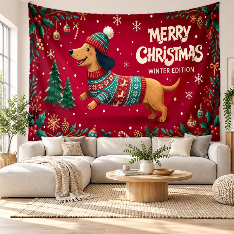 Christmas Printed Tapestry Wall Hanging For Bedroom Living Room Wall Decor Holiday Gift