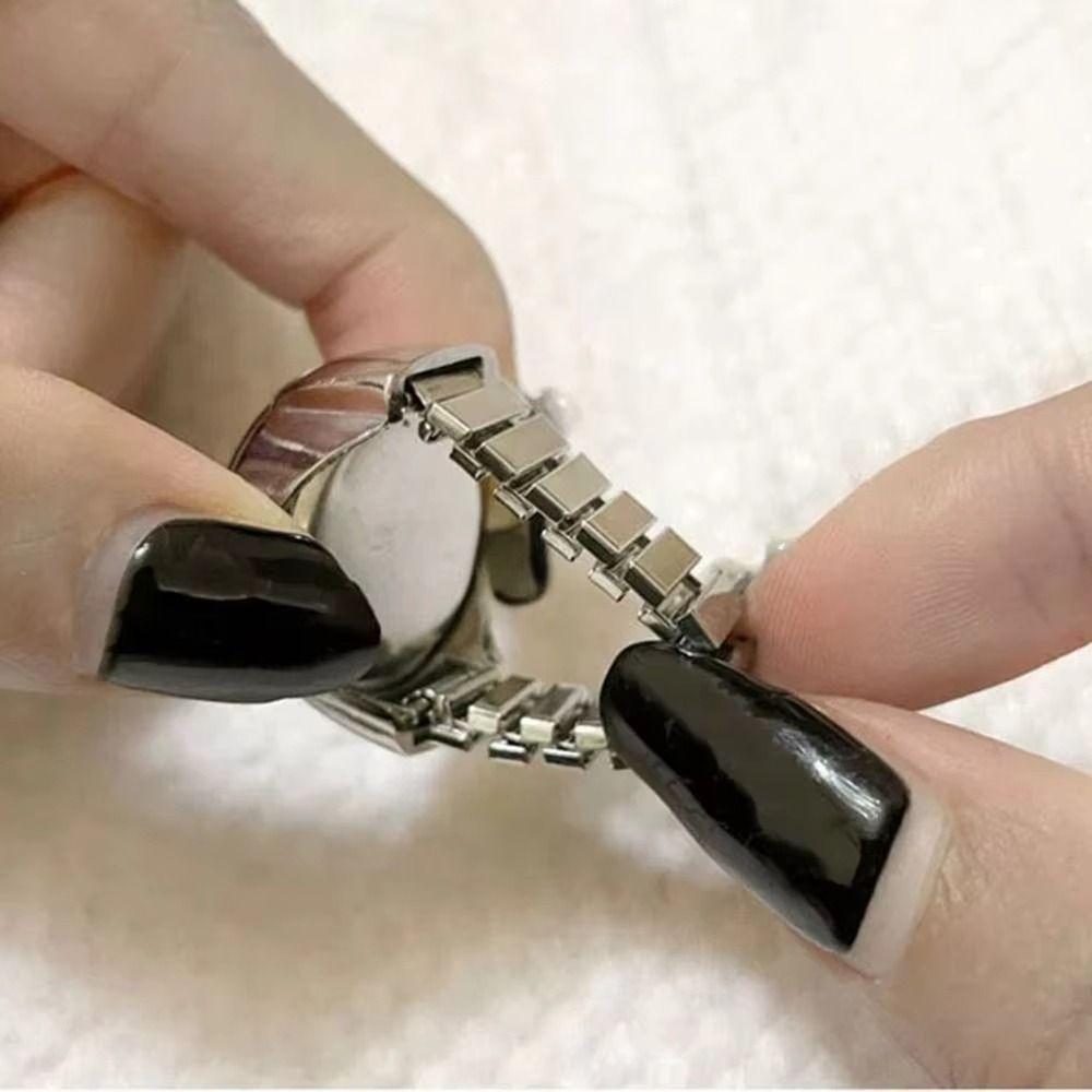Punk Rings Jewelry Clock Oval Shape Finger Watch Ring Fashion Jewelry Roman Quartz Watch Man