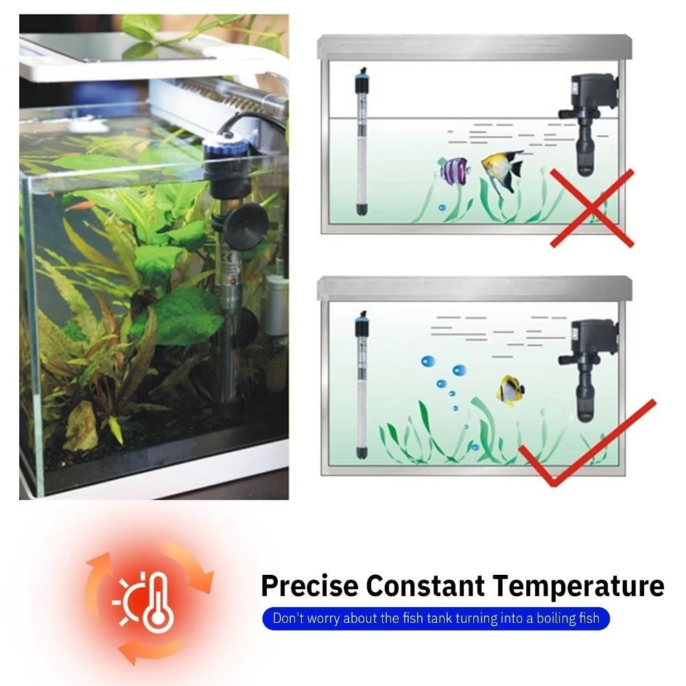 Automatic Fish Tank Heating Rod Adjustable Temperature Precise Control Submersible Heater High-Efficiency with Sucker